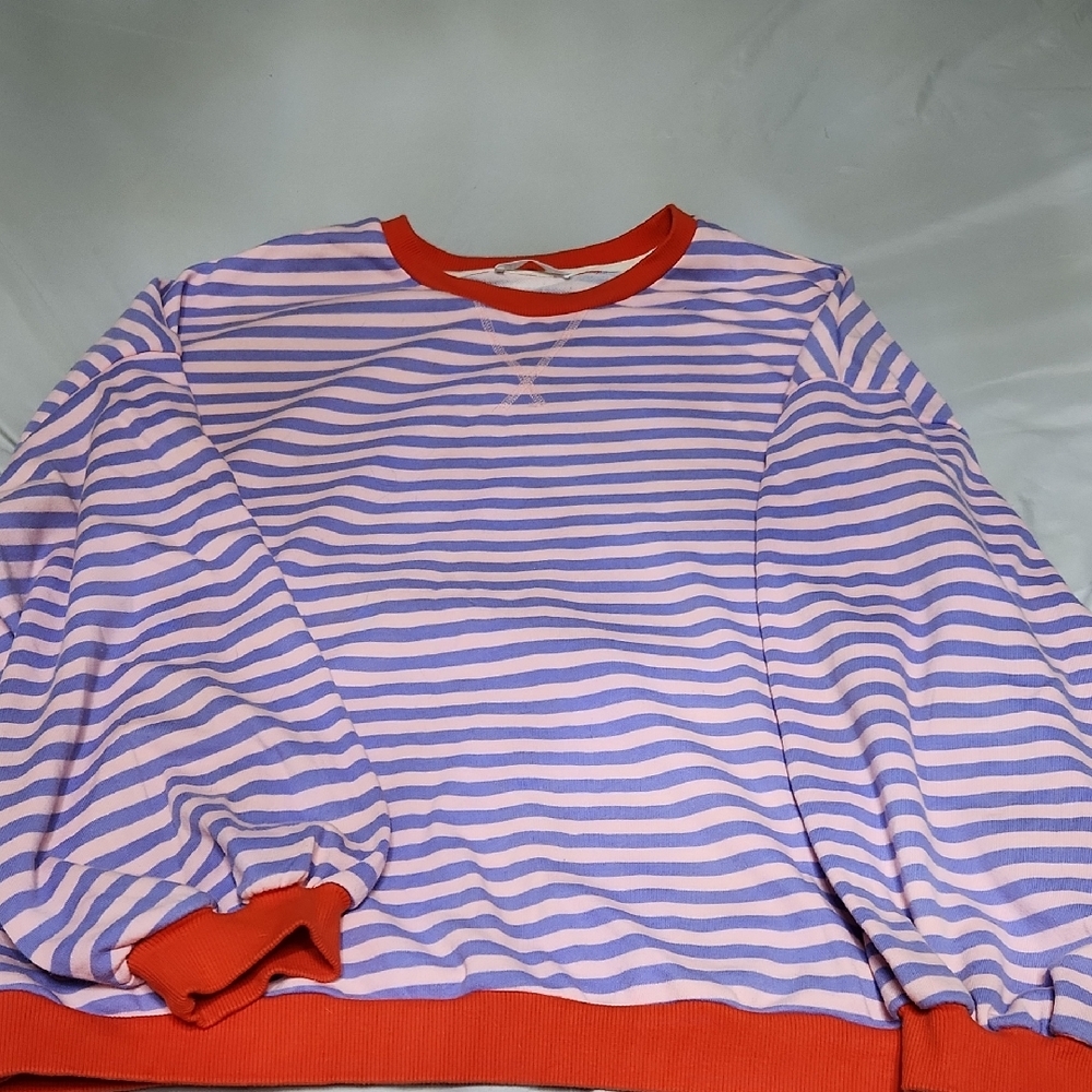 UE Vibrant Purple and Red Striped Sweatshirt